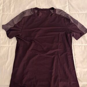 Lululemon Run Shirt Short Sleeve Black Cherry